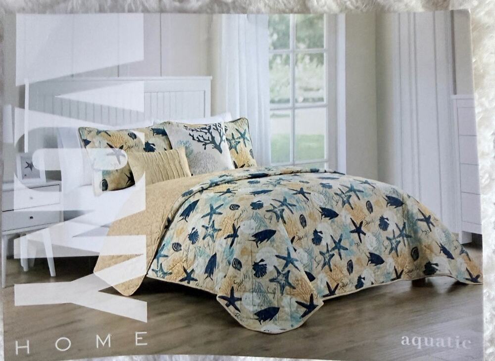 Mainstay For Vcny Home Beach 5 Piece Comforter Set In Queen W/decorative Pillows